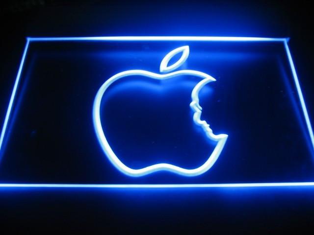 Apple Logo Steve Jobs LED Neon Sign USB - Blue - TheLedHeroes