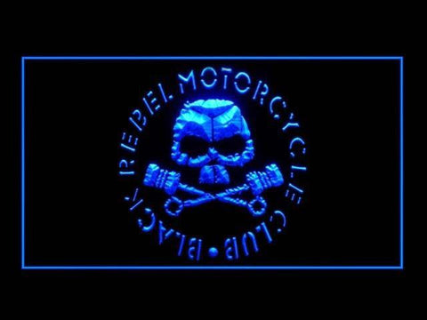 Black Rebel Motorcycle LED Neon Sign Electrical - Blue - TheLedHeroes