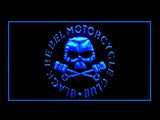 Black Rebel Motorcycle LED Neon Sign USB - Blue - TheLedHeroes