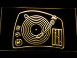 DJ Turntable Mixer Music Spinner LED Neon Sign USB - Yellow - TheLedHeroes