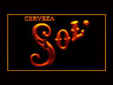 FREE Cerveza Sol 2 LED Sign - Orange - TheLedHeroes