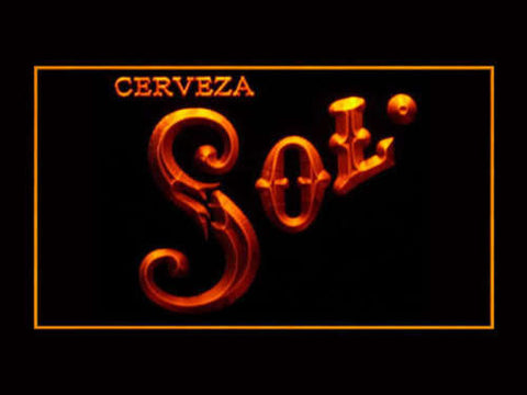 FREE Cerveza Sol 2 LED Sign - Orange - TheLedHeroes