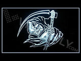 Grim Reaper Skeleton Skull Gothic LED Neon Sign Electrical - White - TheLedHeroes