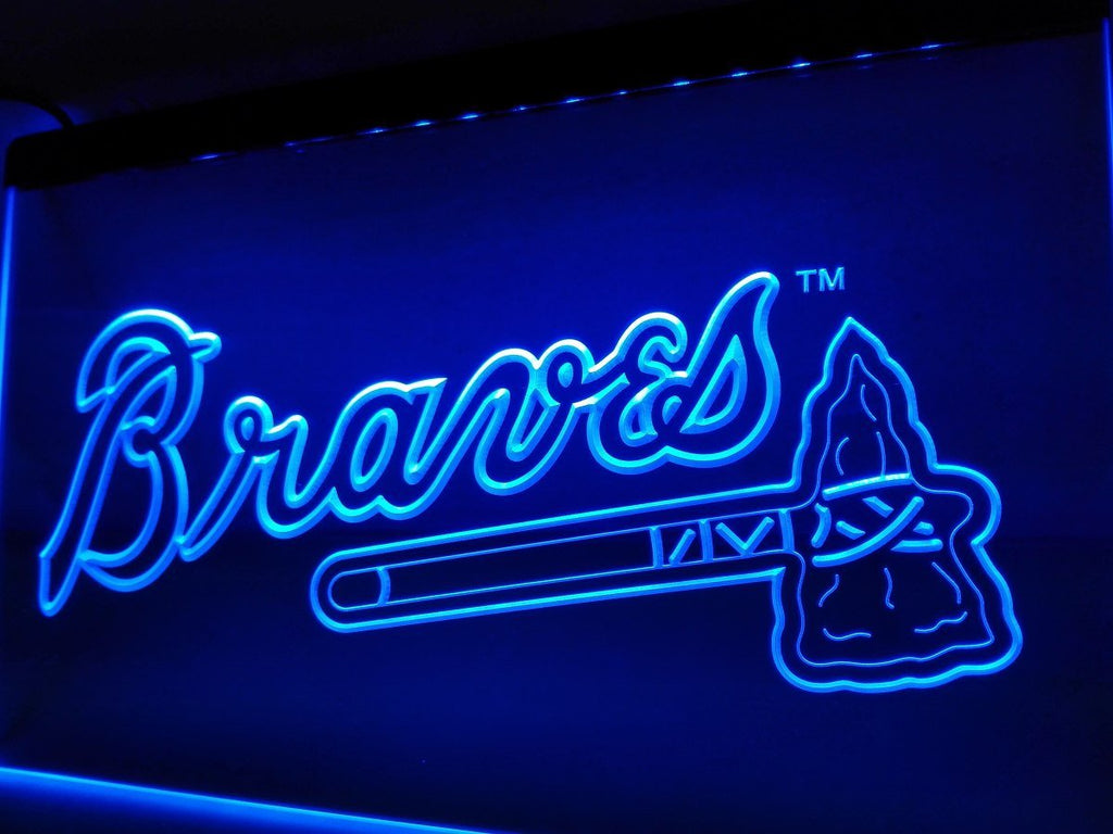 Atlanta Braves LED Neon Sign USB - Blue - TheLedHeroes