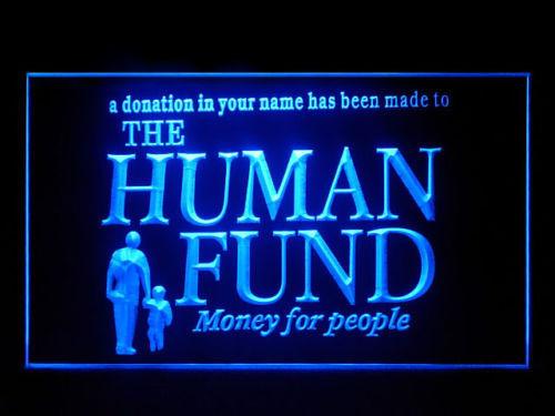 Human Fund Seinfeld LED Neon Sign USB - Blue - TheLedHeroes