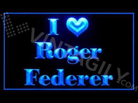 I Love Roger Federer LED Neon Sign Electrical - Blue - TheLedHeroes