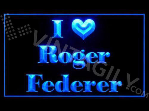 FREE I Love Roger Federer LED Sign - Blue - TheLedHeroes