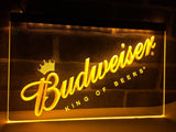 Budweiser King of Beer LED Neon Sign USB - Yellow - TheLedHeroes