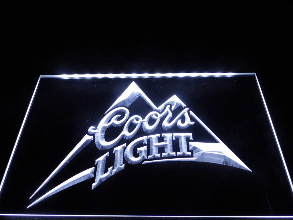 Coors Light Beer Bar Pub Logo LED Sign - White - TheLedHeroes