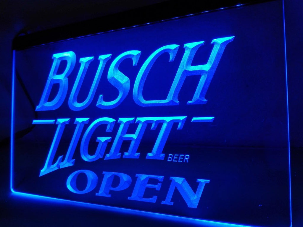 Busch Light Open LED Neon Sign USB - Blue - TheLedHeroes