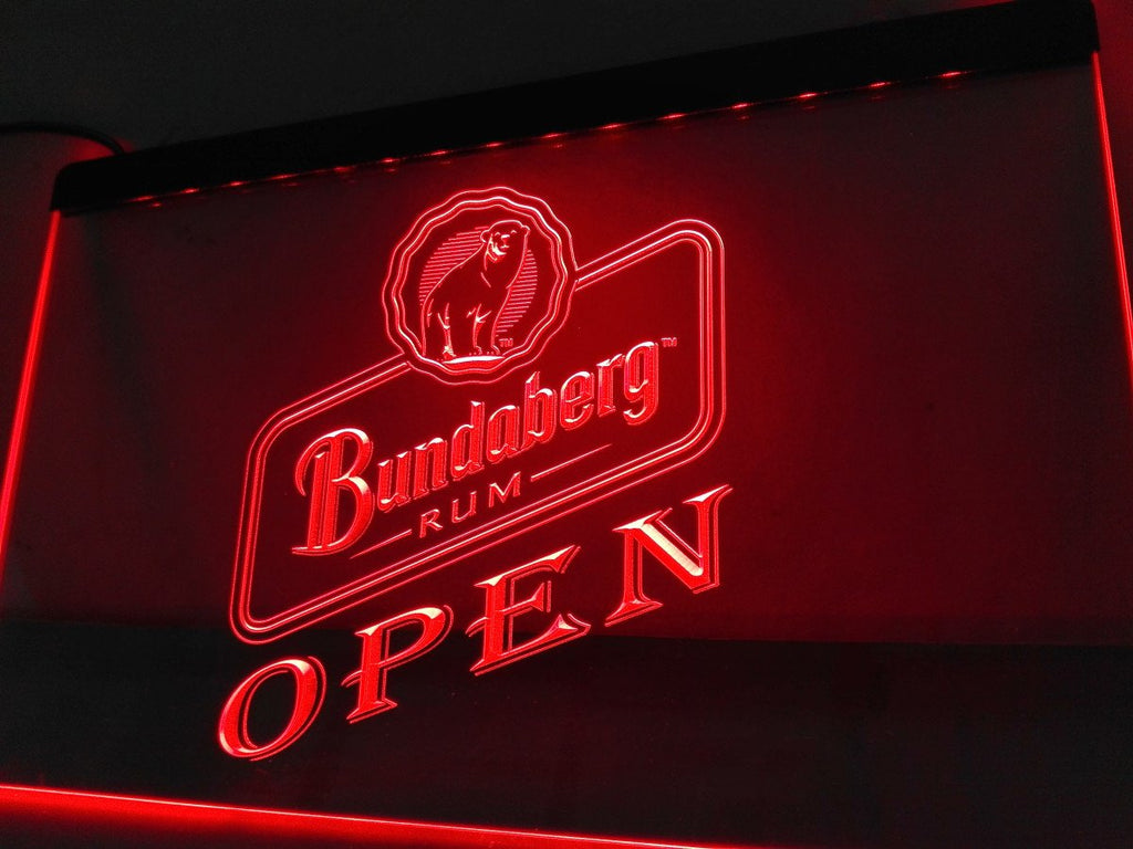 Bundaberg OPEN LED Neon Sign USB - Red - TheLedHeroes