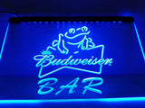 Budweiser Frog Bar LED Neon Sign USB - Blue - TheLedHeroes