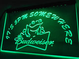 FREE Budweiser Frog It's 5pm Somewhere LED Sign - Green - TheLedHeroes