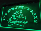 Budweiser Frog It's 5pm Somewhere LED Neon Sign Electrical - Green - TheLedHeroes