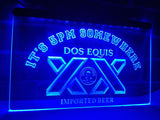 Dos Equis It's 5pm Somewhere LED Neon Sign Electrical - Blue - TheLedHeroes