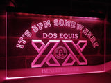 Dos Equis It's 5pm Somewhere LED Neon Sign Electrical - Purple - TheLedHeroes