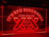 Dos Equis It's 5pm Somewhere LED Neon Sign Electrical - Red - TheLedHeroes