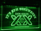 Dos Equis It's 5pm Somewhere LED Neon Sign Electrical - Green - TheLedHeroes
