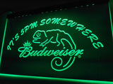 Budweiser Chameleon It's 5pm Somewhere LED Neon Sign Electrical - Green - TheLedHeroes