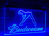 Budweiser Girl LED Neon Sign USB - Blue - TheLedHeroes