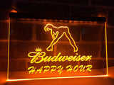 Budweiser Girl Happy Hour LED Neon Sign Electrical - Orange - TheLedHeroes