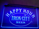 FREE Iron City Beer Happy Hour LED Sign - Blue - TheLedHeroes