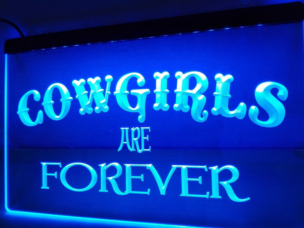 Cowgirls Are Forever LED Neon Sign USB - Blue - TheLedHeroes
