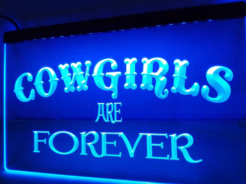 Cowgirls Are Forever LED Neon Sign USB - Blue - TheLedHeroes