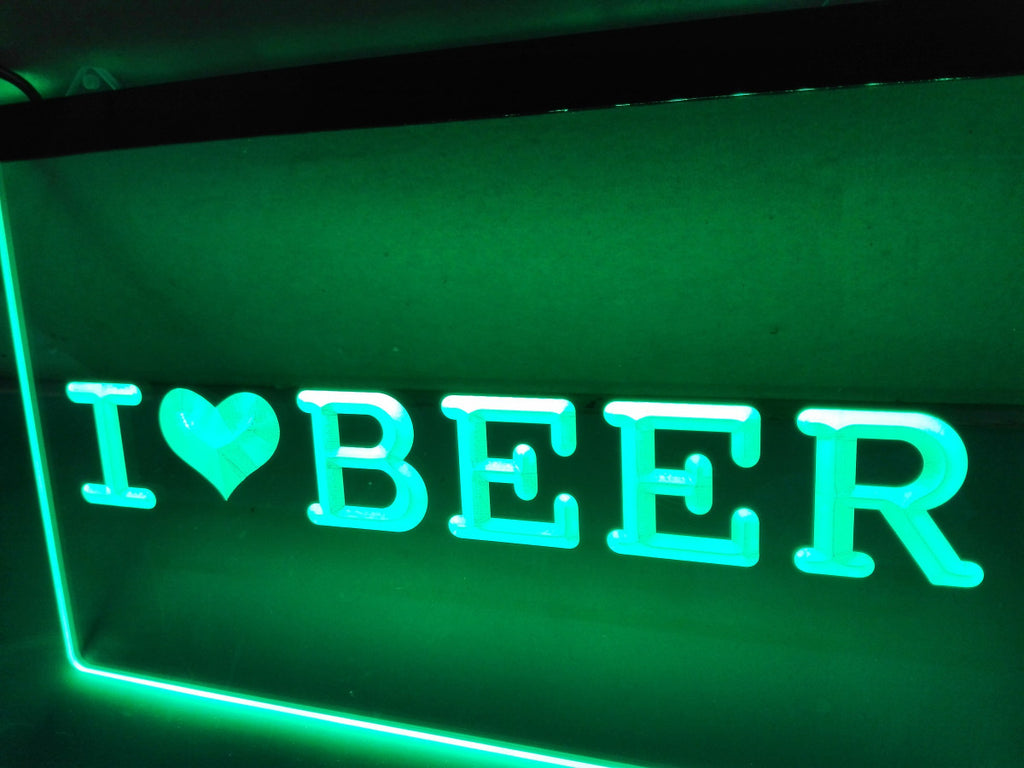 I Love Beer Bar Pub LED Sign - Green - TheLedHeroes