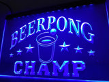 Beer Pong Champ Beer Bar LED Neon Sign Electrical - Blue - TheLedHeroes