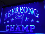 FREE Beer Pong Champ Beer Bar LED Sign - Blue - TheLedHeroes