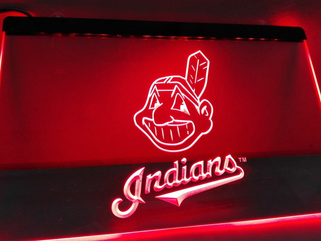 Cleveland Indians (3) LED Neon Sign Electrical - Red - TheLedHeroes