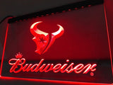 Houston Texans Budweiser LED Neon Sign USB - Red - TheLedHeroes