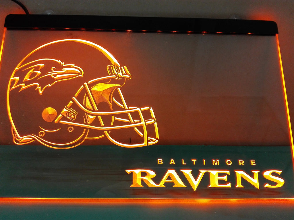 FREE Baltimore Ravens Helmet LED Sign - Orange - TheLedHeroes
