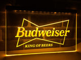 Budweiser King of Beer (2) LED Neon Sign USB - Yellow - TheLedHeroes