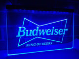 Budweiser King of Beer (2) LED Neon Sign USB - Blue - TheLedHeroes