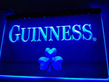 Guinness Beer Shamrock (2) LED Neon Sign Electrical - Blue - TheLedHeroes