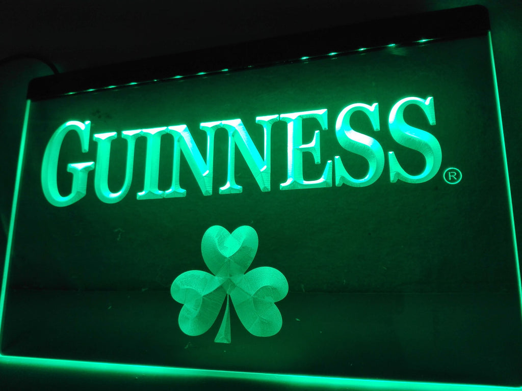FREE Guinness Beer Shamrock (2) LED Sign - Green - TheLedHeroes