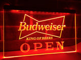 Budweiser King of Beer Open LED Neon Sign USB - Orange - TheLedHeroes