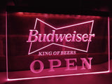 Budweiser King of Beer Open LED Neon Sign USB - Purple - TheLedHeroes