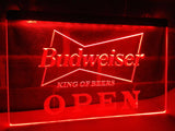 Budweiser King of Beer Open LED Neon Sign USB - Red - TheLedHeroes