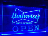 Budweiser King of Beer Open LED Neon Sign USB - Blue - TheLedHeroes