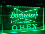Budweiser King of Beer Open LED Neon Sign USB - Green - TheLedHeroes