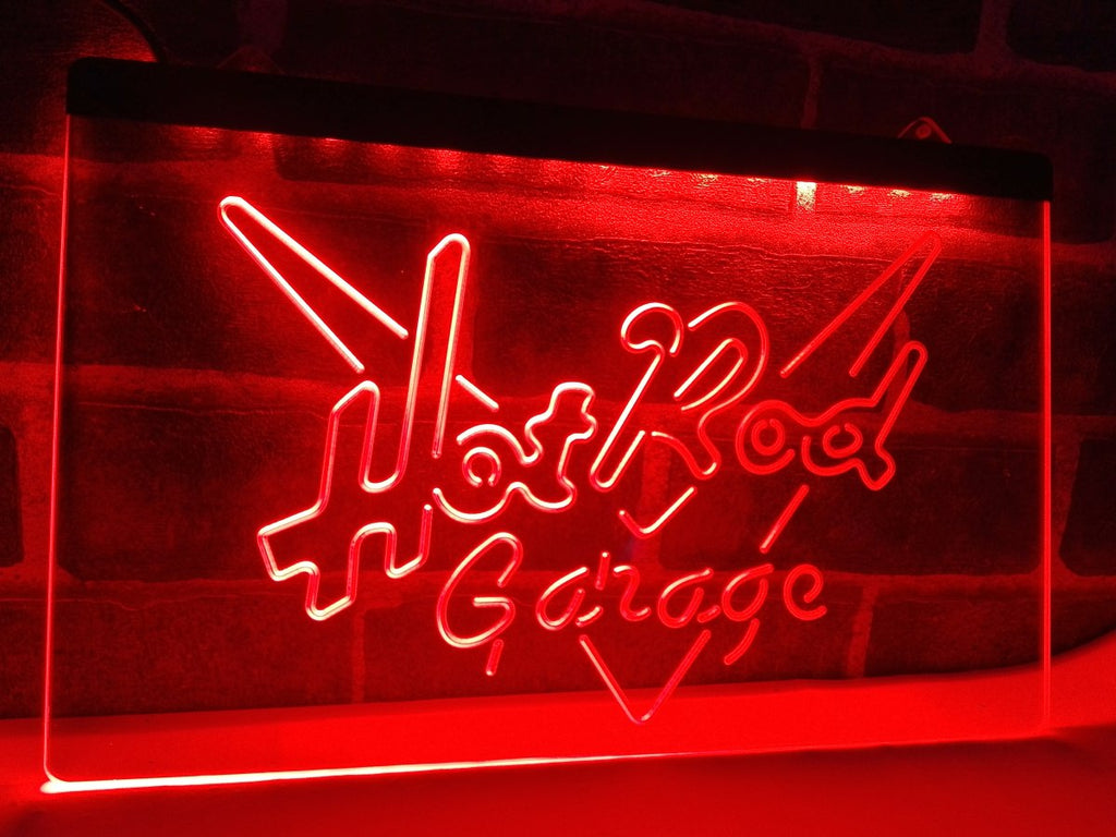 FREE Hot Rod Garage LED Sign - Red - TheLedHeroes