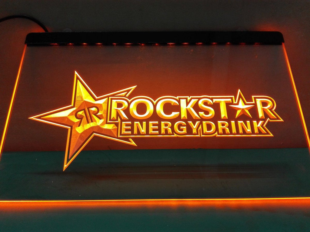 Rockstar Energy Drink LED Neon Sign Electrical - Orange - TheLedHeroes