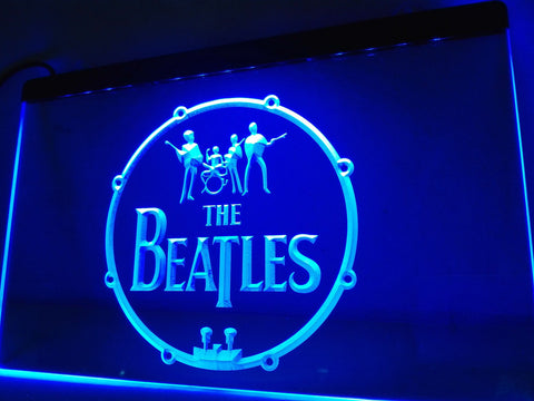 The Beatles Band Music Drums LED Sign - Blue - TheLedHeroes