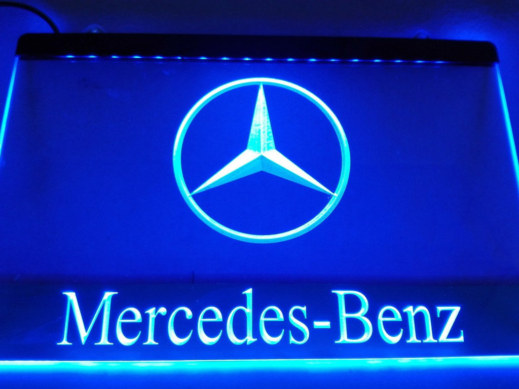 Mercedes Benz 2 LED Neon Sign USB - Blue - TheLedHeroes