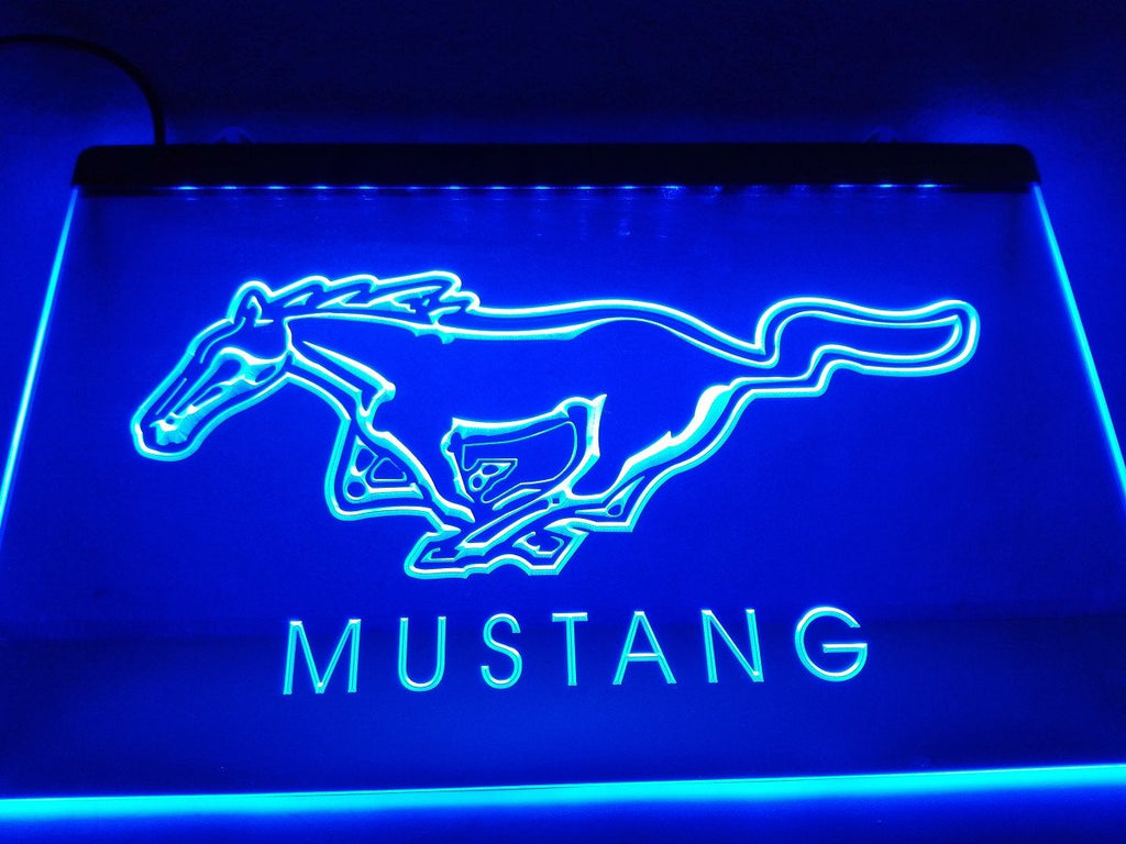 Ford Mustang LED Neon Sign USB - Blue - TheLedHeroes