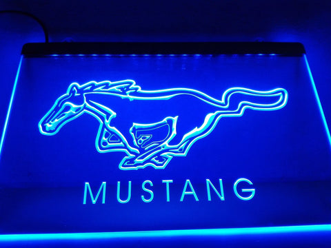 Ford Mustang LED Neon Sign USB - Blue - TheLedHeroes