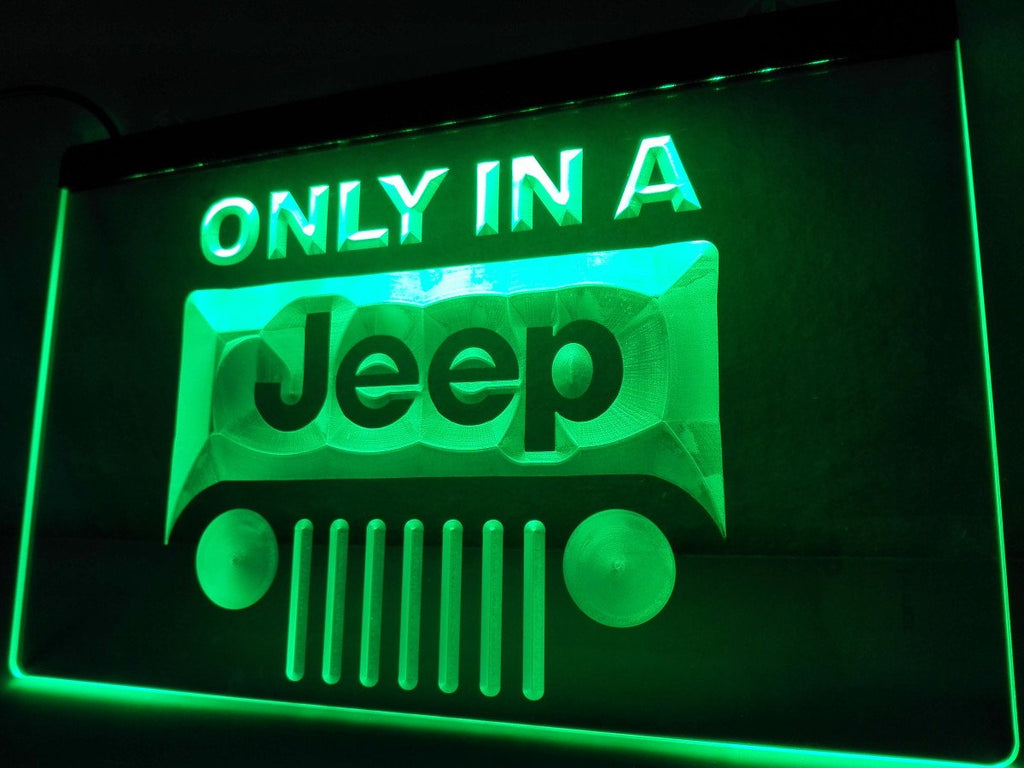 Jeep only in LED Neon Sign USB - Green - TheLedHeroes